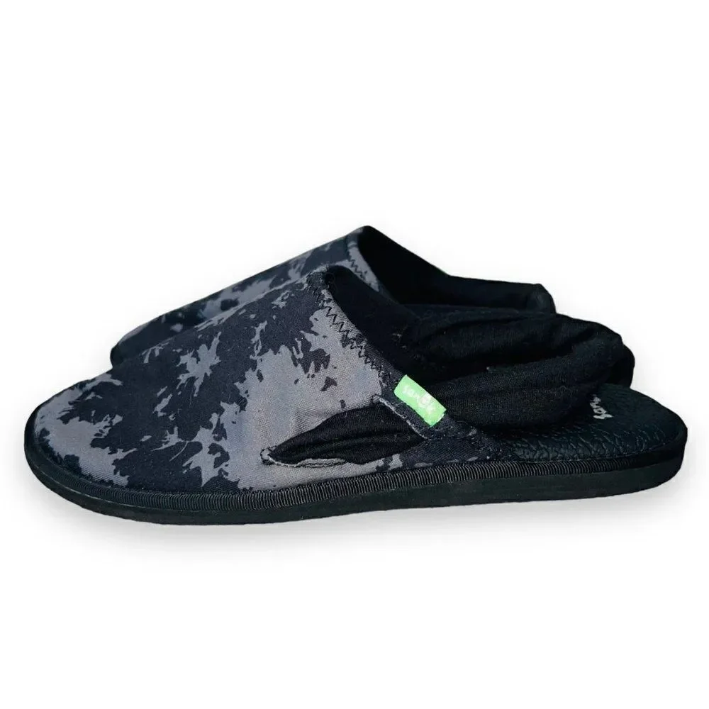 Sanuk Yoga Sling Cruz Slingback Sandals Black Tie-Dye 1100769‎ Women's 7